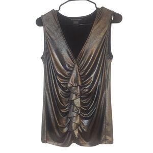 Bianca Nygard Ruffled Metallic Sleeveless Top Size 12 VGUC